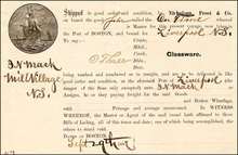 Shipping Receipt for the Schooner