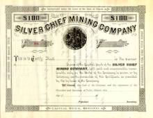 Silver Chief Mining Company 1880's