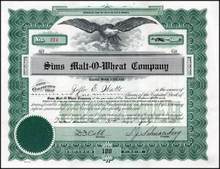 Sims Malt - O - Wheat Company 1919 - Minnesota