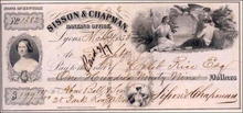 Sisson & Chapman Banking Office Check 1853 - Lyons, New York
