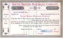 South Boston Railroad Company - Massachusettes 1860's
