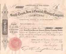 South Devon Iron & General Mining Company 1859