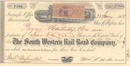 South Western Rail Road Company 1860's - Civil War Era Revenue Stamp