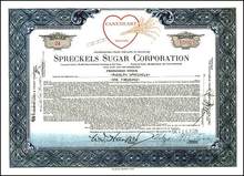 Spreckels Sugar Corporation 1929