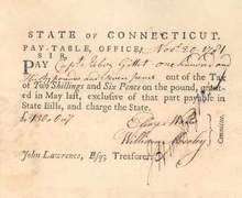 State of Connecticut Pay Table Draft 1781 - Revolutionary War
