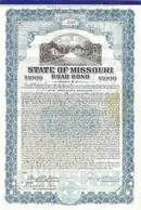 State of Missouri Road Bond signed by Govenor - 1930's