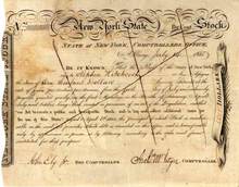 State of New York 7% Stock 1815 - signed by Archibald McIntyre