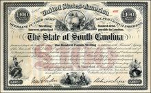 State of South Carolina 1871 signed by Governor - Reconstruction Bond