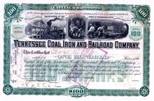 Tennessee Coal, Iron and Railroad Company 1898 signed by George W. Ely