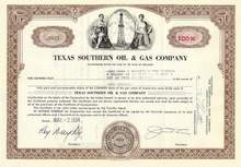 Texas Southern Oil and Gas Stock Certificate