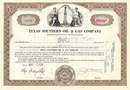 Texas Southern Oil and Gas Stock Certificate