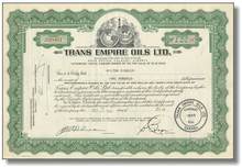 Trans Empire Oils, Stock 1950's ( CanDel Oil Ltd )