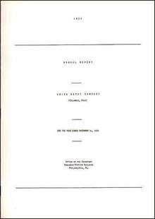 Union Depot Company Annual Report 1954 - Columbus, Ohio