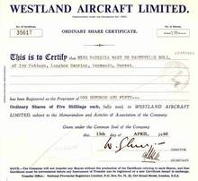 Westland Aircraft - 1960 UK