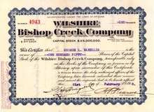 Wilshire Bishop Creek Company 1910