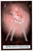 WWl Zepplin Down in Flames 1916
