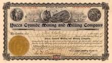 Yucca Cyanide Mining & Milling Co. 1904 - Offices in Los Angeles - Incorporated in Arizona Territory
