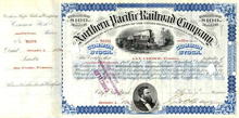 Northern Pacific Railroad Company Stock Certificate - 1876 signed by Jay Cooke