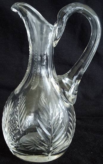 Cut Flint Glass Cruet - Applied Handle