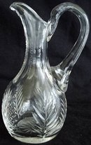 Cut Flint Glass Cruet - Applied Handle