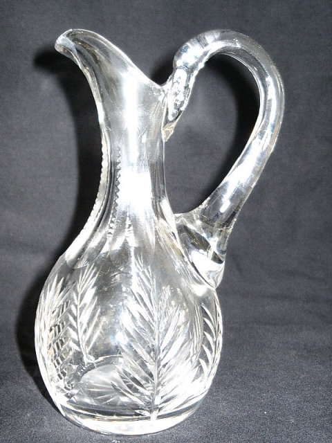 Cut Flint Glass Cruet - Applied Handle