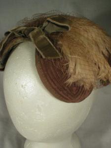 Vintage Feather and Courderoy Hat