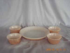 Set of Fire King Peach Lustre/Copper Tint