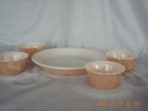 Set of Fire King Peach Lustre/Copper Tint