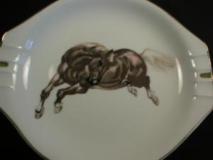 Cool Porcelain Bucking Bronco Ashtray
