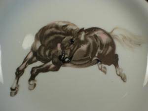 Cool Porcelain Bucking Bronco Ashtray