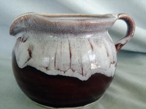 Cranberry Drip Glazed Signed Creamer