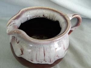 Cranberry Drip Glazed Signed Creamer