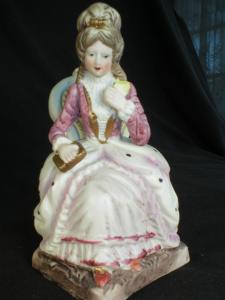 Pretty Bisque Victorian Lady Figurine