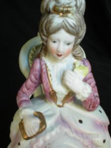 Pretty Bisque Victorian Lady Figurine