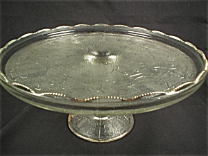 Jeannette Harp Pattern Pedestal Cake Plate