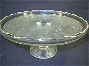Jeannette Harp Pattern Pedestal Cake Plate