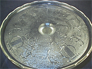 Jeannette Harp Pattern Pedestal Cake Plate