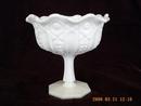 McKee Quintec Prescut Pattern Milk Glass Footed Jelly