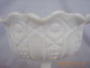 McKee Quintec Prescut Pattern Milk Glass Footed Jelly