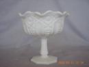 McKee Quintec Prescut Pattern Milk Glass Footed Jelly