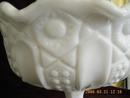 McKee Quintec Prescut Pattern Milk Glass Footed Jelly
