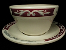 Syracuse China Embassy Pattern Boullion Cup and Matching Saucer