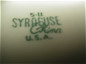 Syracuse China Embassy Pattern Boullion Cup and Matching Saucer