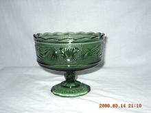 Vintage Green Pedestal Bowl/Compote