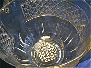 Nice Pressed Glass Ice Bucket with Tongs