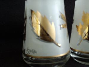Anchor Hocking Gold Leaf Cruet Set