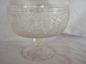 Old Pressed Glass Concord Pedestal Bowl