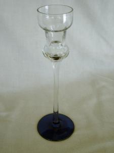 Pretty Blue and Crystal Glass Candle Stick