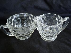 Cube Pattern Sugar and Creamer