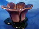 Pretty Purple Glass Flower Tealite Holder